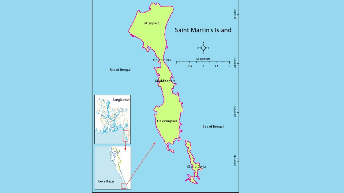 St. Martin Island Map