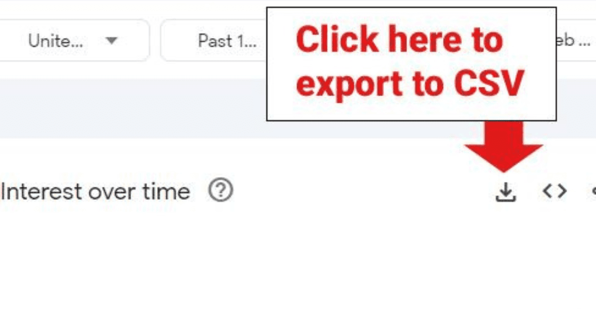 Google trends Download as CSV